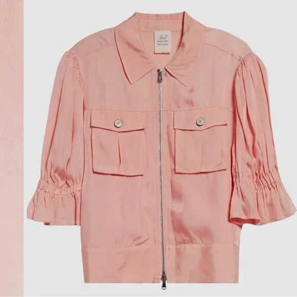 Cinq à Sept Holly Ruffle Sleeve JacketBlush NWT Size XS